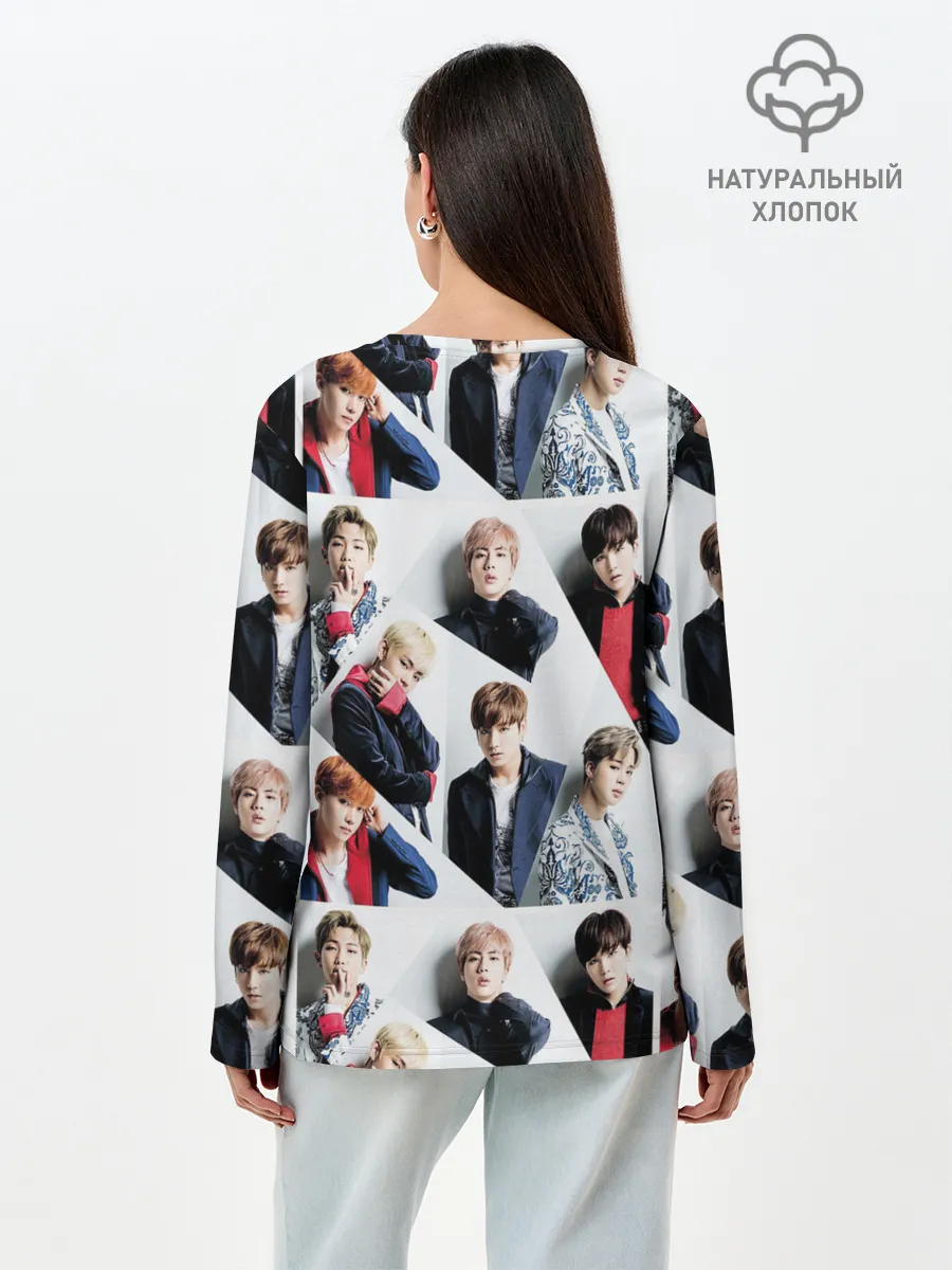 Лонгслив женский. Хлопок / BTS COLLAGE