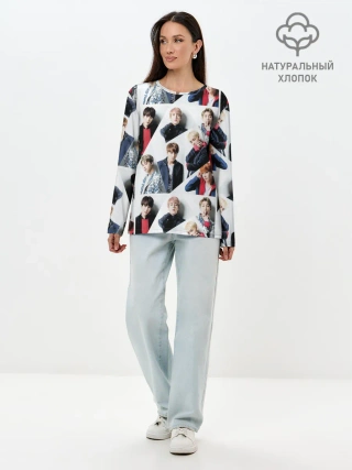 Лонгслив женский. Хлопок / BTS COLLAGE