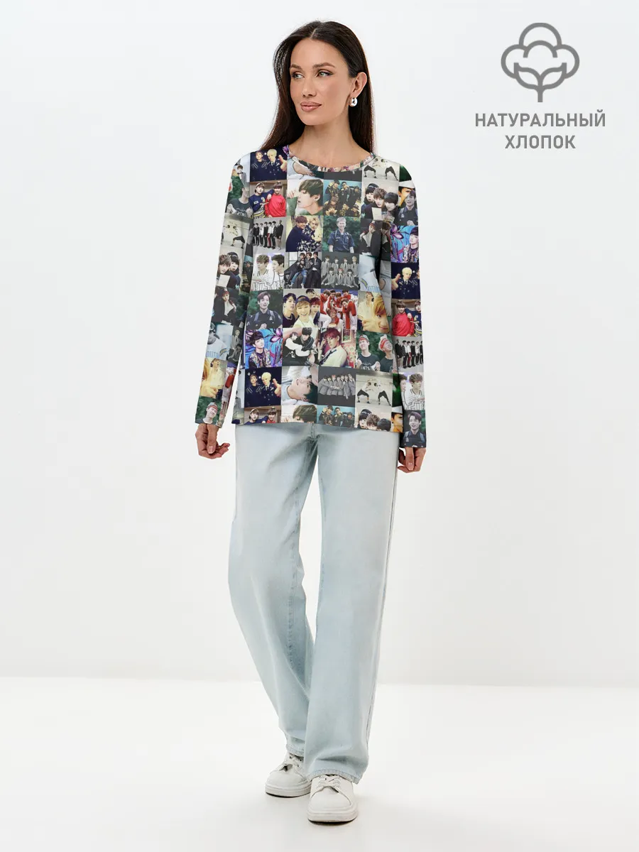 Лонгслив женский. Хлопок / BTS Collage