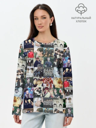 Лонгслив женский. Хлопок / BTS Collage