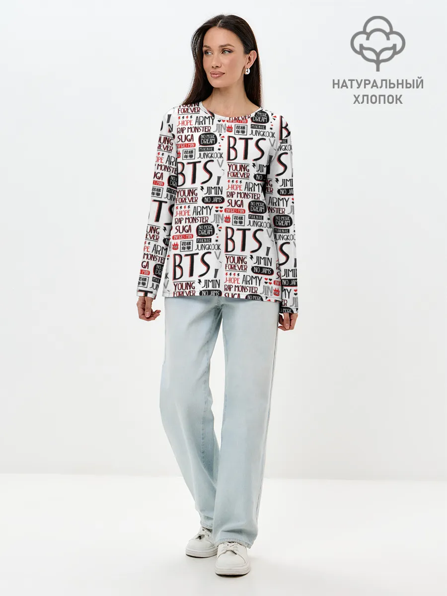 Лонгслив женский. Хлопок / BTS Collage
