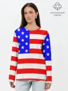 Лонгслив женский. Хлопок / АМЕРИКАНСКИЙ ФЛАГ