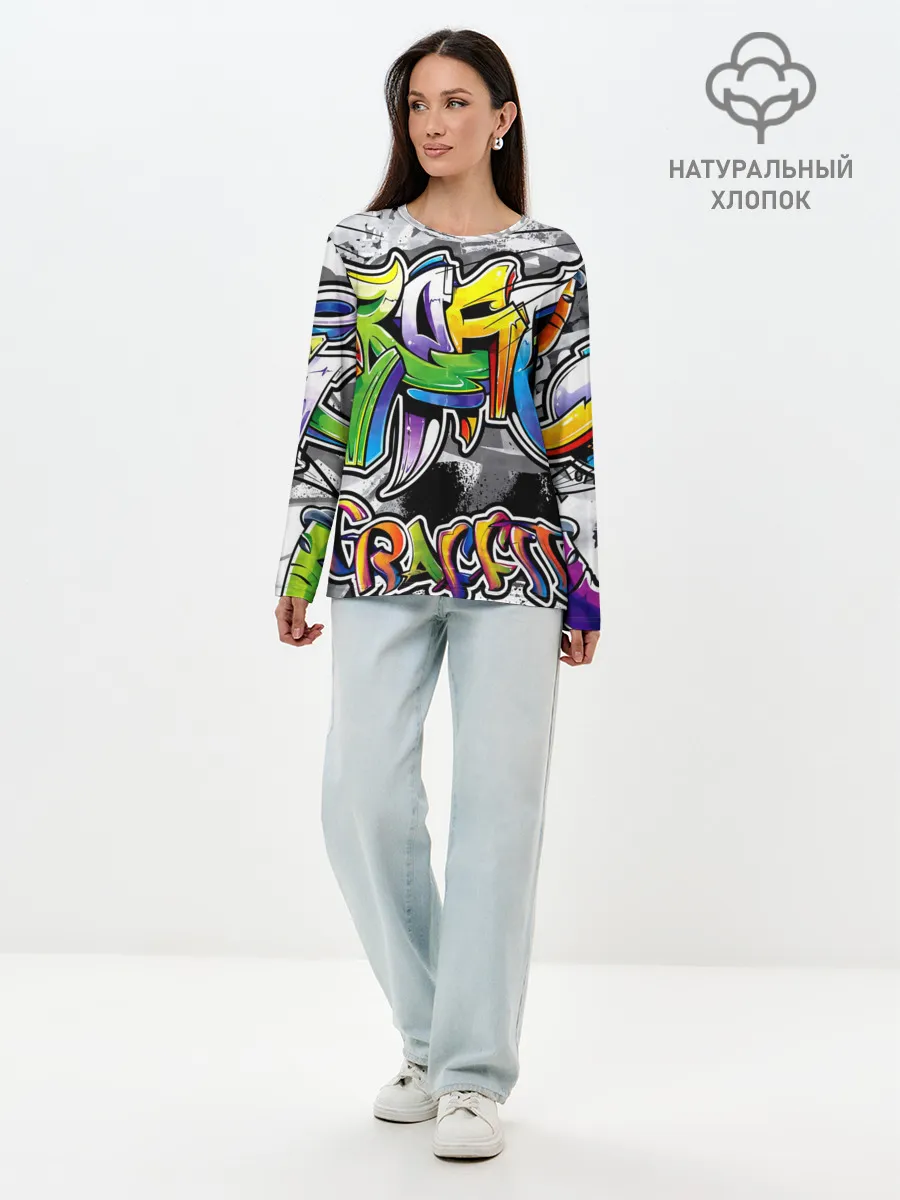 Лонгслив женский. Хлопок / city street