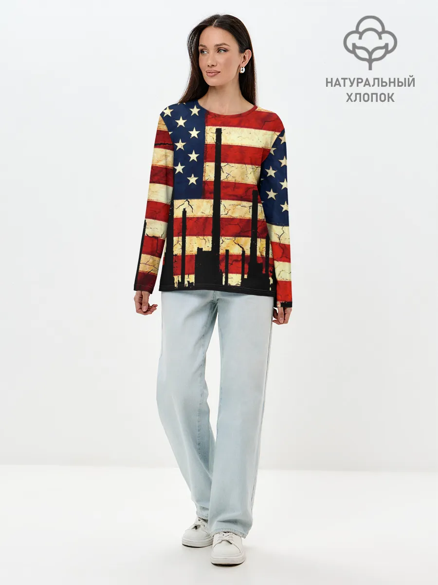 Лонгслив женский. Хлопок / USA URBAN