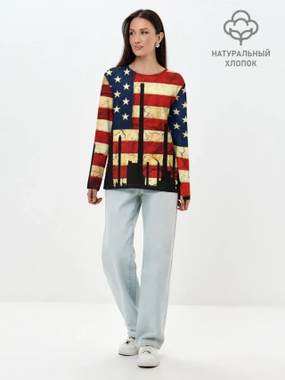 Лонгслив женский. Хлопок / USA URBAN