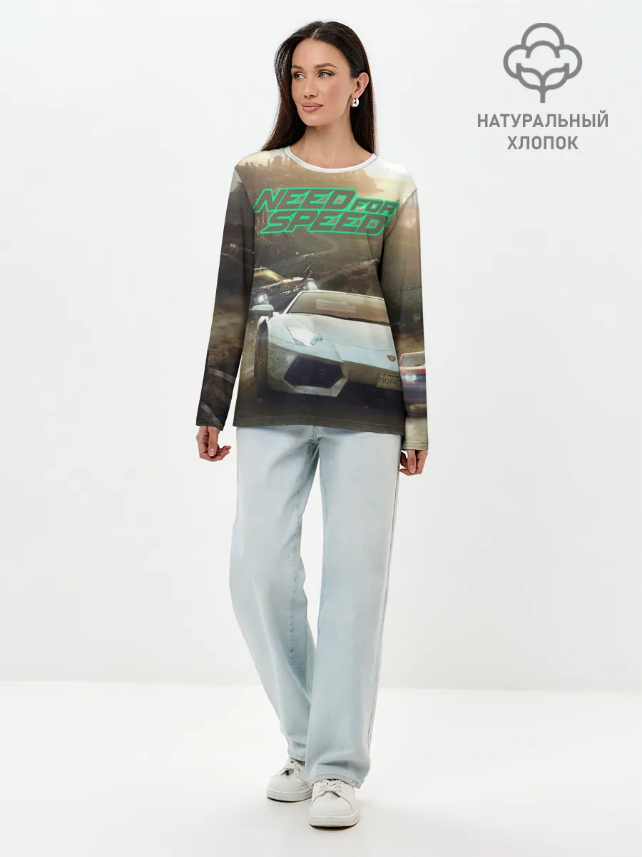 Лонгслив женский. Хлопок / Need for Speed