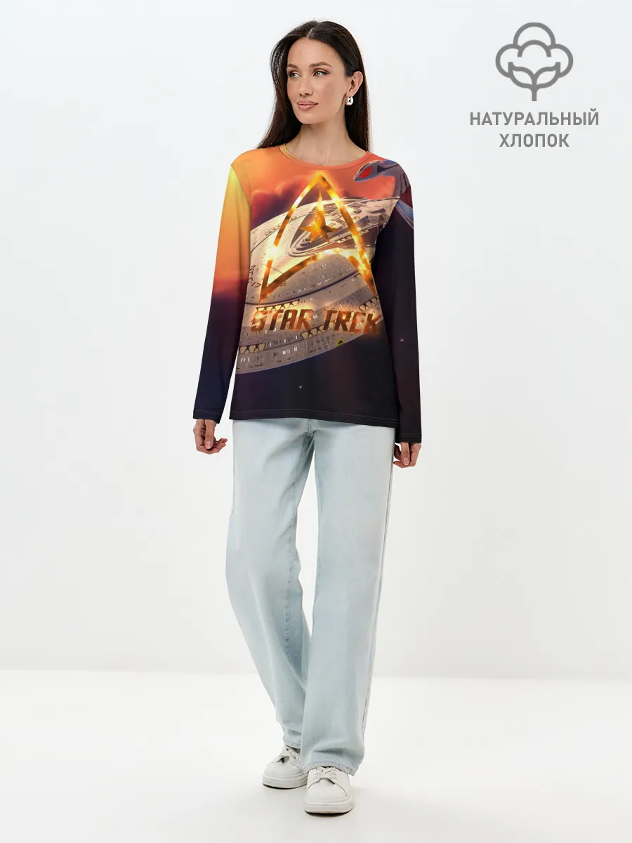 Лонгслив женский. Хлопок / Звездный путь