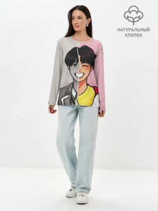 Лонгслив женский. Хлопок / K-Pop