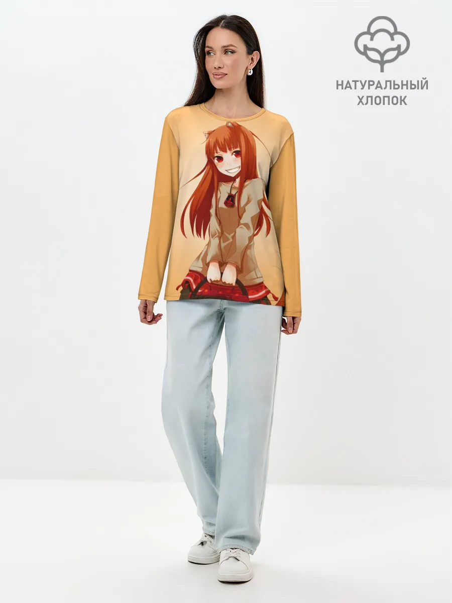 Лонгслив женский. Хлопок / Волчица и пряности