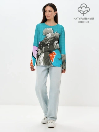 Лонгслив женский. Хлопок / Приключения ДжоДжо