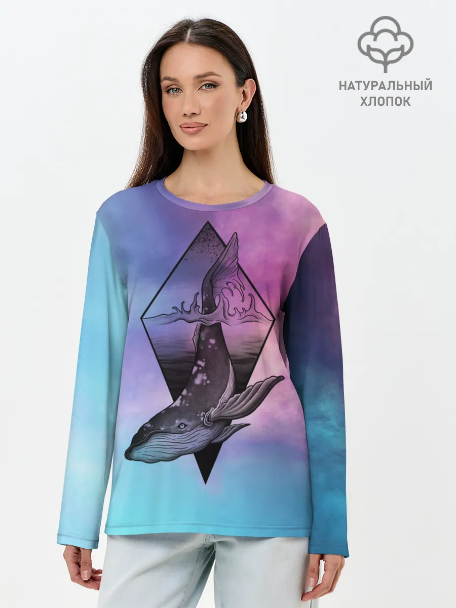 Лонгслив женский. Хлопок / космос
