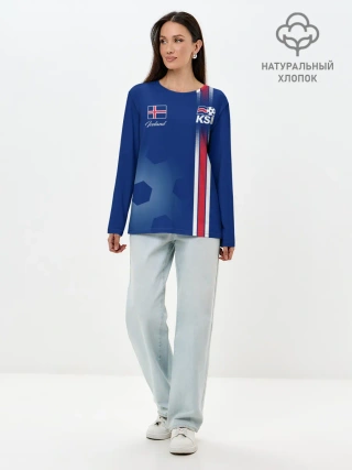Лонгслив женский. Хлопок / Сборная Исландии