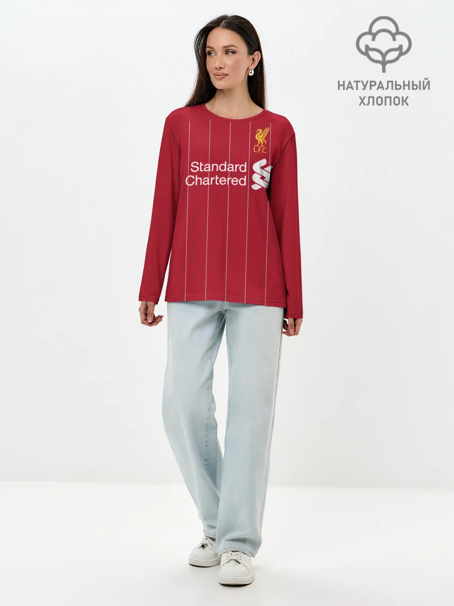 Лонгслив женский. Хлопок / Liverpool home 19-20