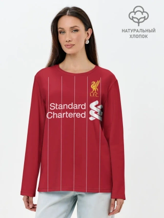 Лонгслив женский. Хлопок / Liverpool home 19-20