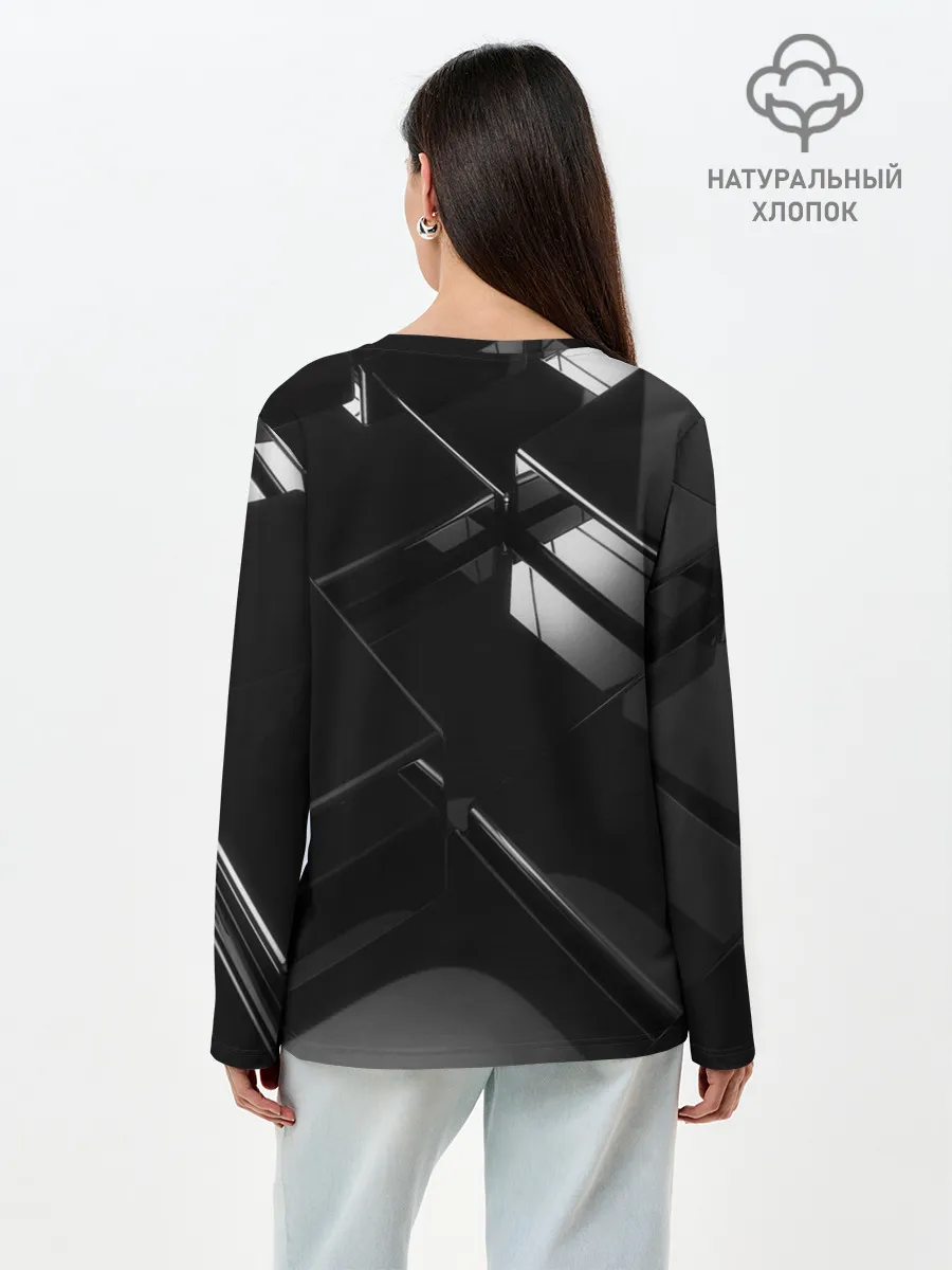 Лонгслив женский. Хлопок / Текстура