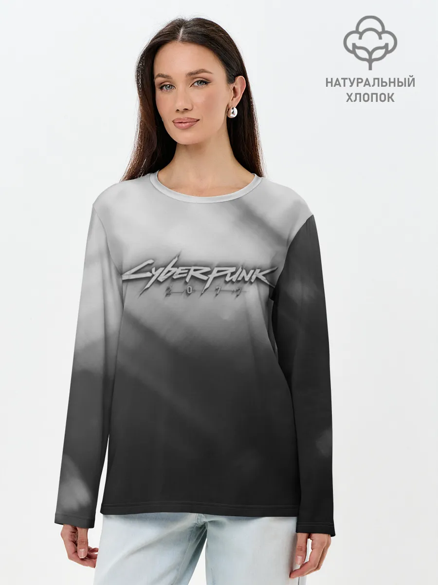 Лонгслив женский. Хлопок / CYBERPUNK 2077