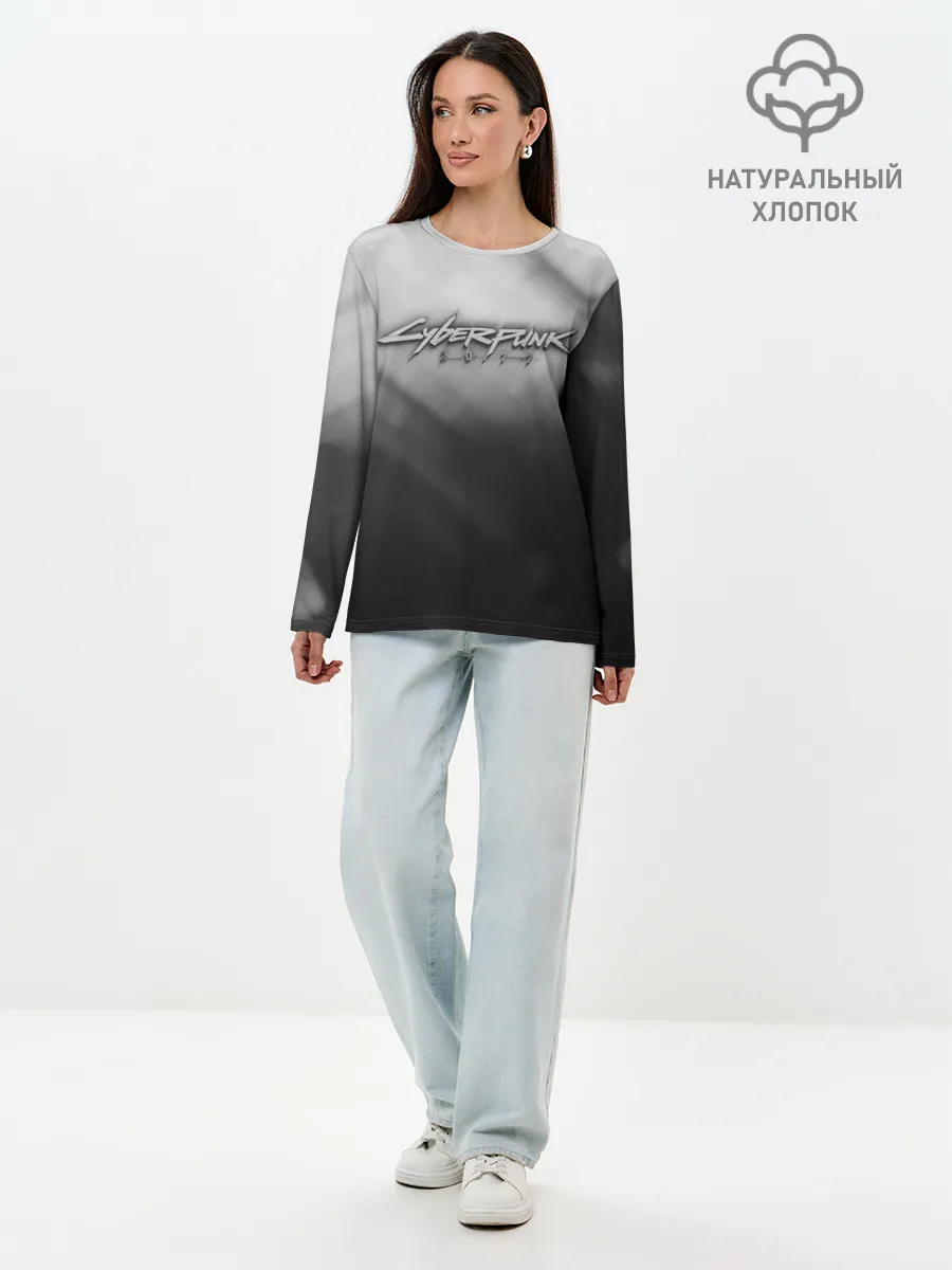 Лонгслив женский. Хлопок / CYBERPUNK 2077