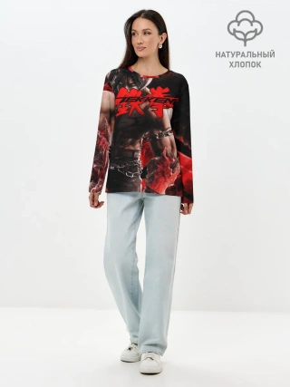 Лонгслив женский. Хлопок / Tekken