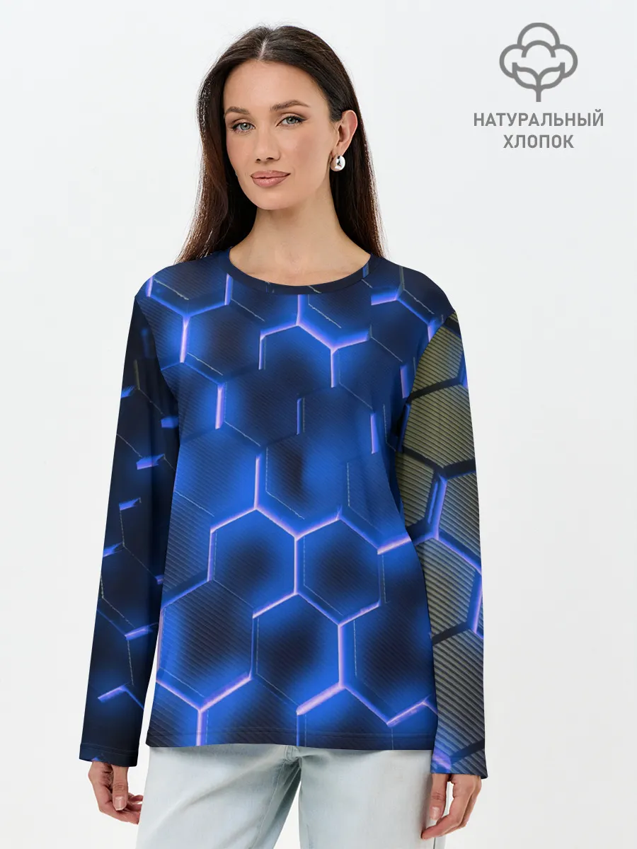 Лонгслив женский. Хлопок / НЕОНОВАЯ БРОНЯ