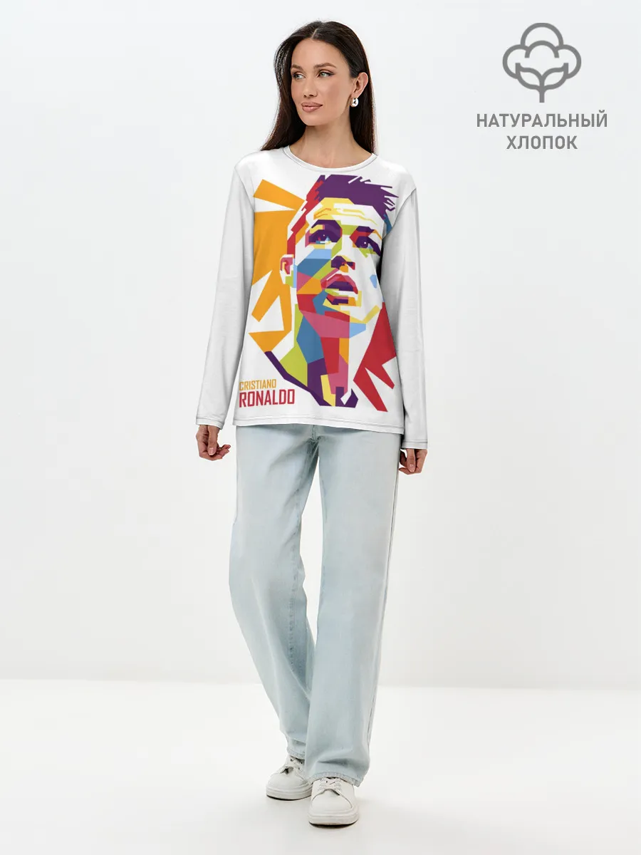 Лонгслив женский. Хлопок / Криштиану Роналду