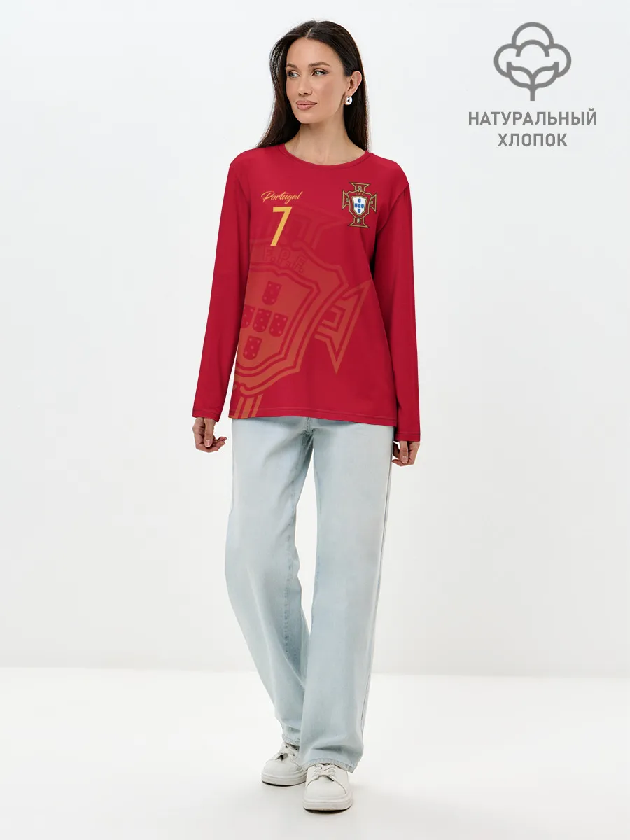 Лонгслив женский. Хлопок / Криштиану Роналду