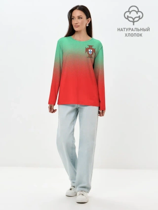 Лонгслив женский. Хлопок / Сборная Португалии