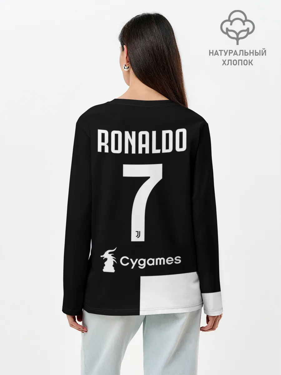 Лонгслив женский. Хлопок / Ronaldo Juventus Home 19/20