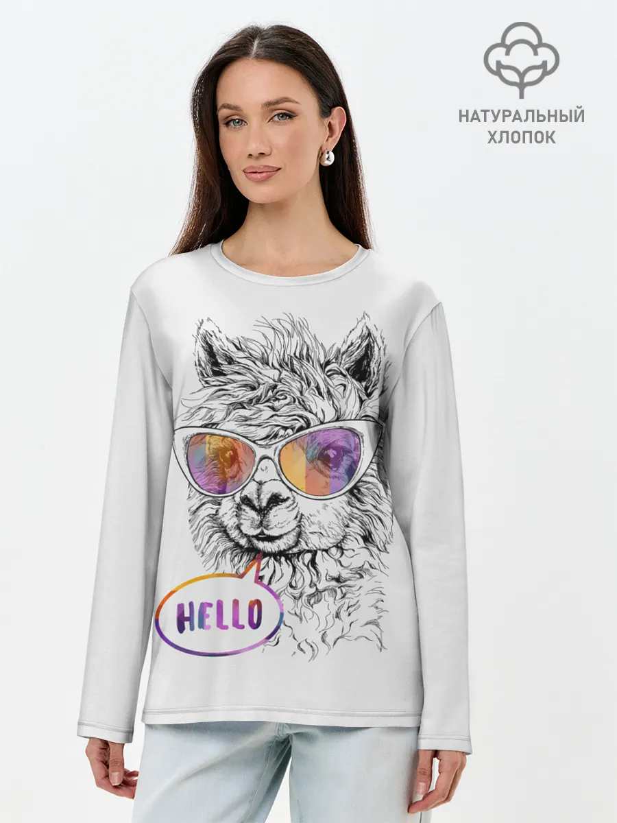 Лонгслив женский. Хлопок / Лама