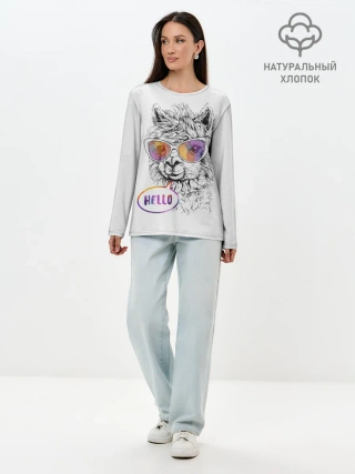 Лонгслив женский. Хлопок / Лама