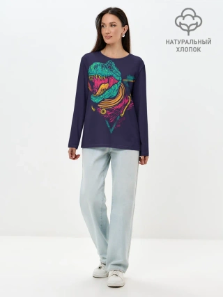 Лонгслив женский. Хлопок / Ти-Рекс