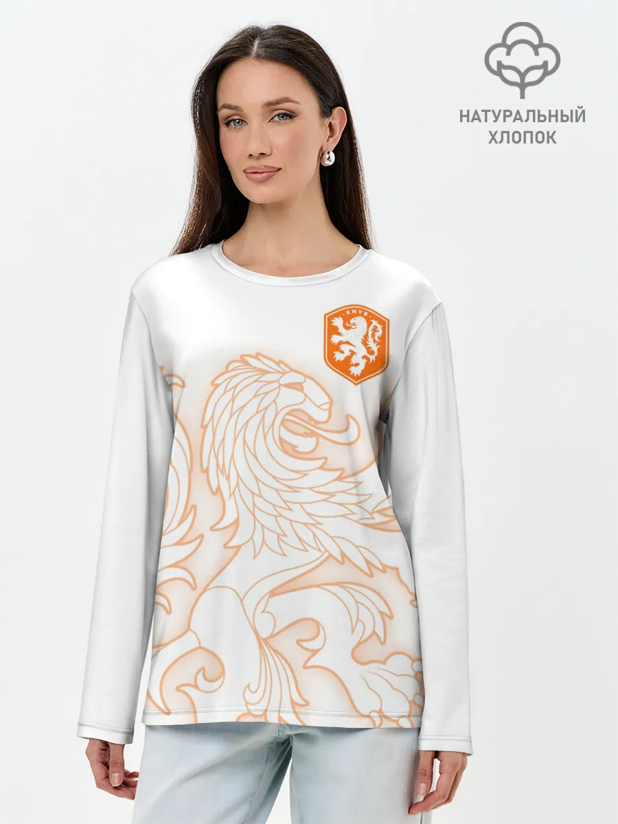 Лонгслив женский. Хлопок / Сборная Голландии