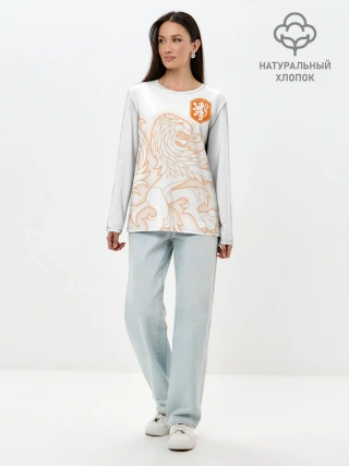 Лонгслив женский. Хлопок / Сборная Голландии