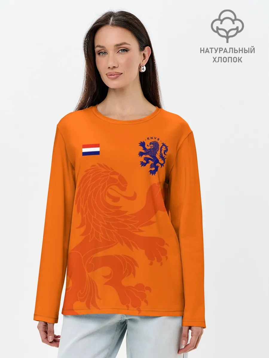 Лонгслив женский. Хлопок / Сборная Голландии