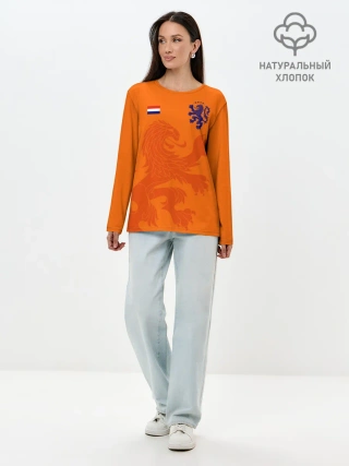 Лонгслив женский. Хлопок / Сборная Голландии