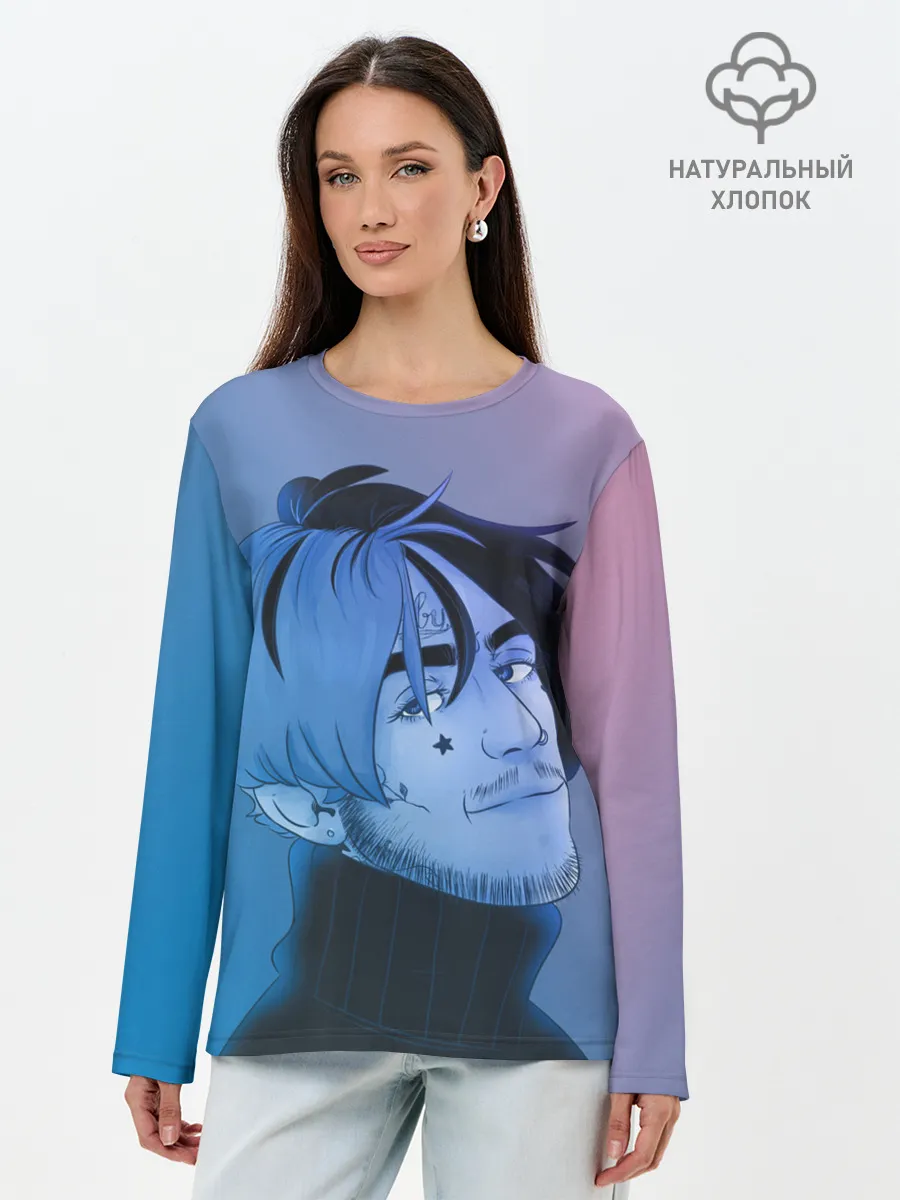 Лонгслив женский. Хлопок / Lil Peep Colors