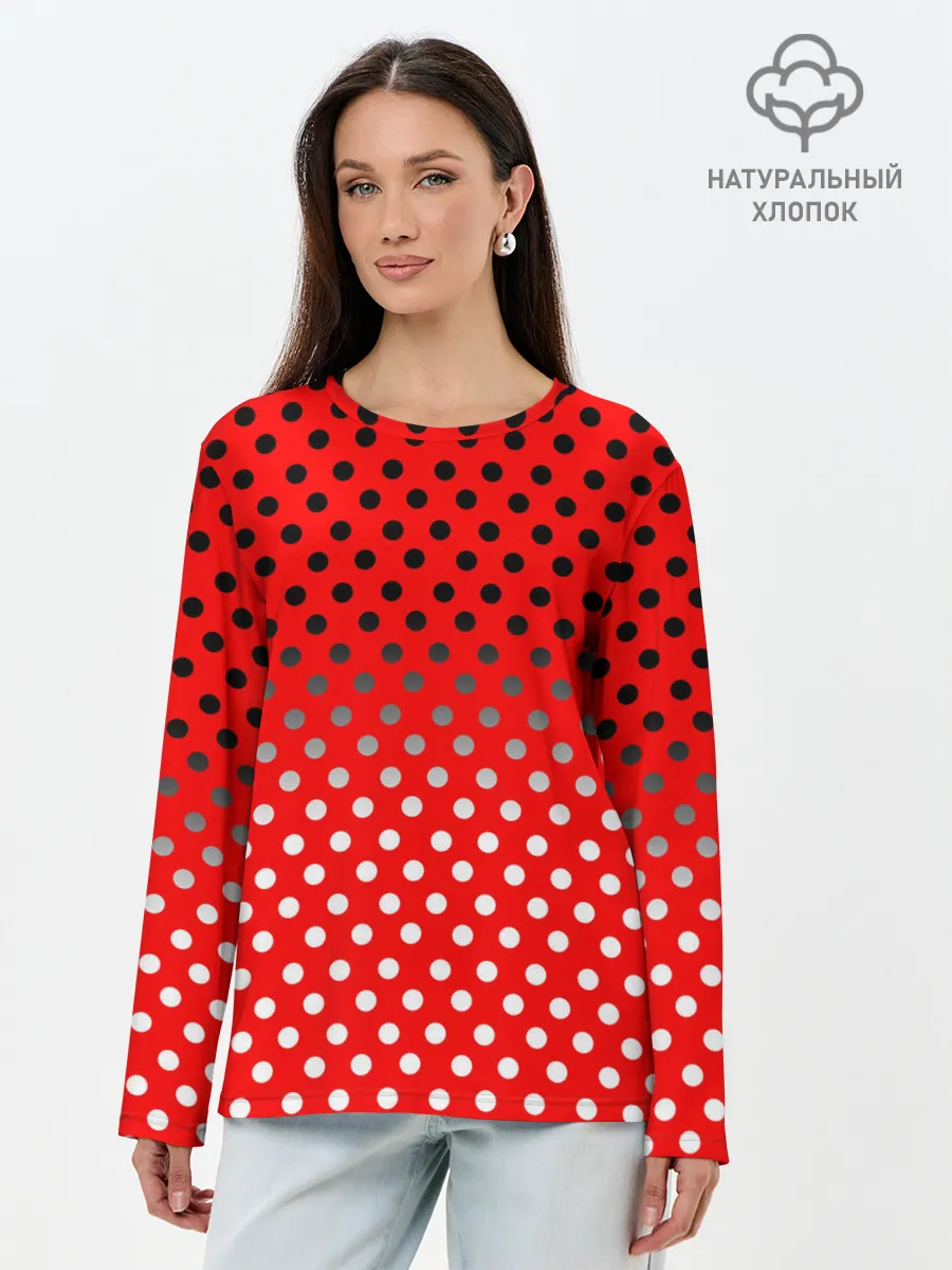 Лонгслив женский. Хлопок / ГОРОШЕК