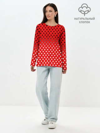 Лонгслив женский. Хлопок / ГОРОШЕК