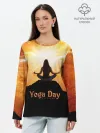 Лонгслив женский. Хлопок / International Yoga Day