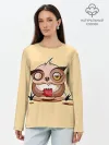 Лонгслив женский. Хлопок / Сова Кофеман