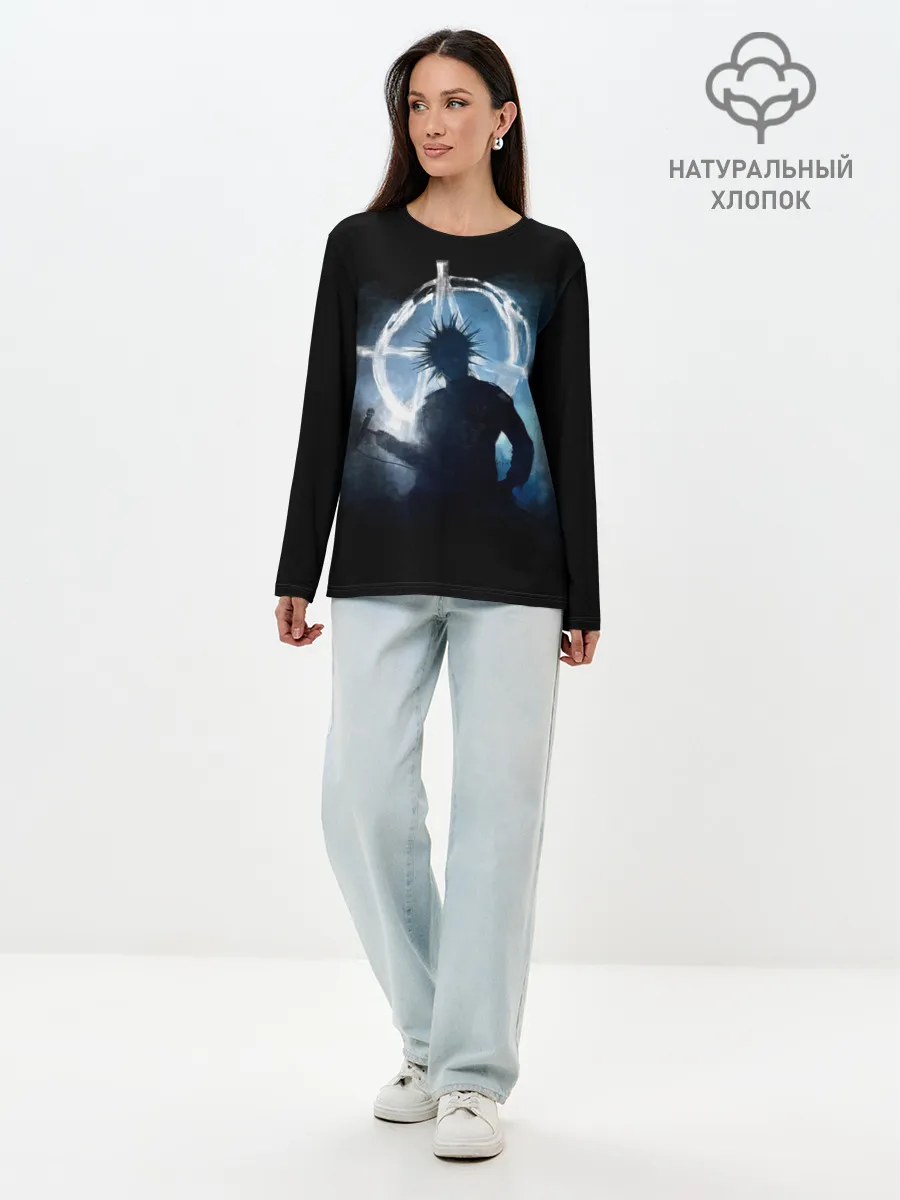 Лонгслив женский. Хлопок / Горшок