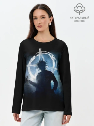 Лонгслив женский. Хлопок / Горшок