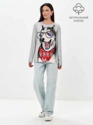 Лонгслив женский. Хлопок / Хаски