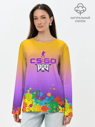 Лонгслив женский. Хлопок / pro100