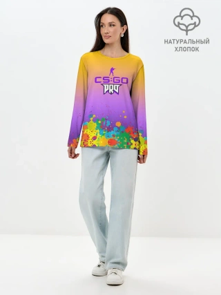Лонгслив женский. Хлопок / pro100