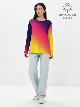 Лонгслив женский. Хлопок / Градиент