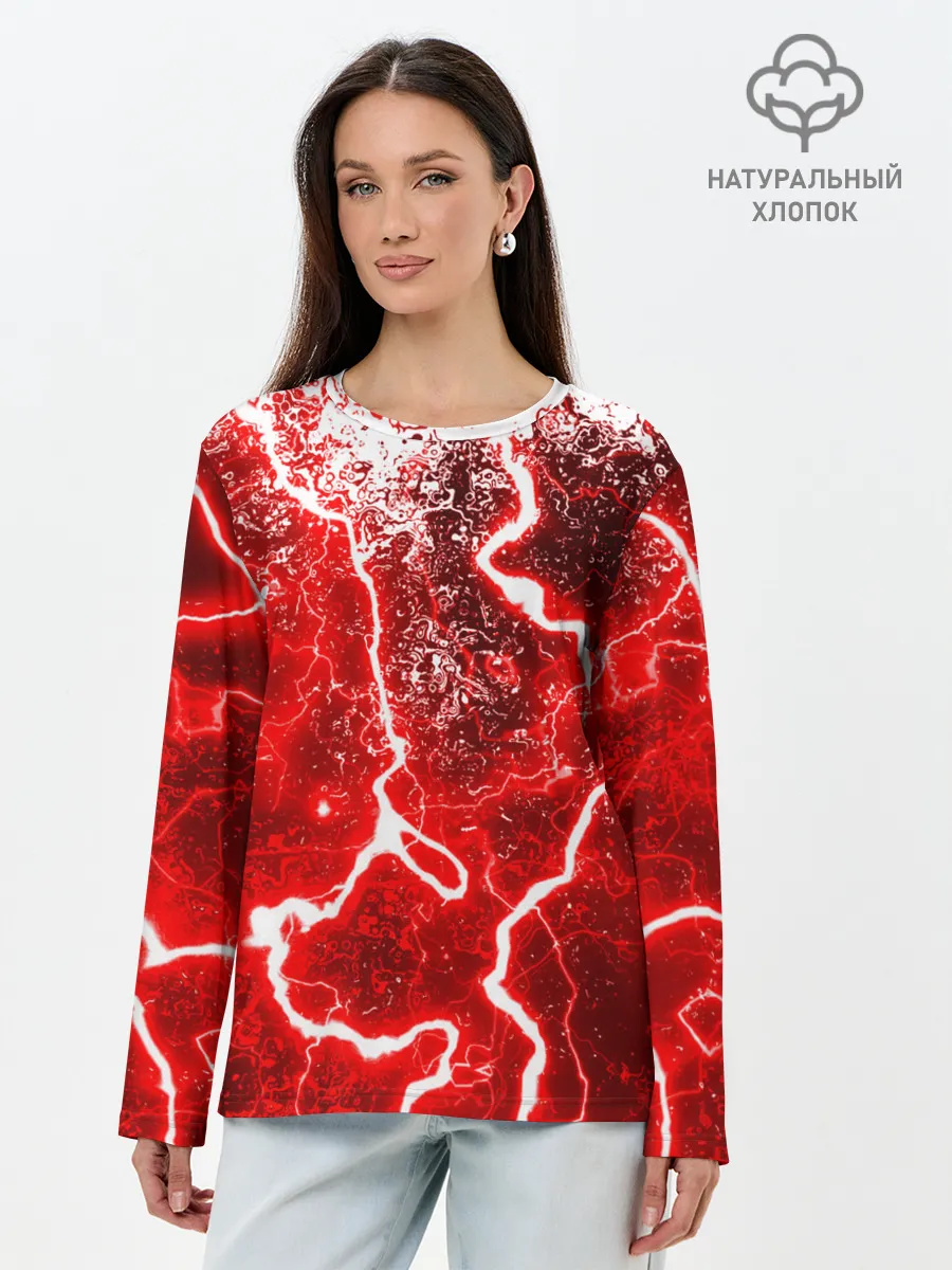 Лонгслив женский. Хлопок / БРЫЗГИ КРАСОК