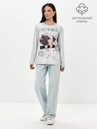 Лонгслив женский. Хлопок / I direct my own life