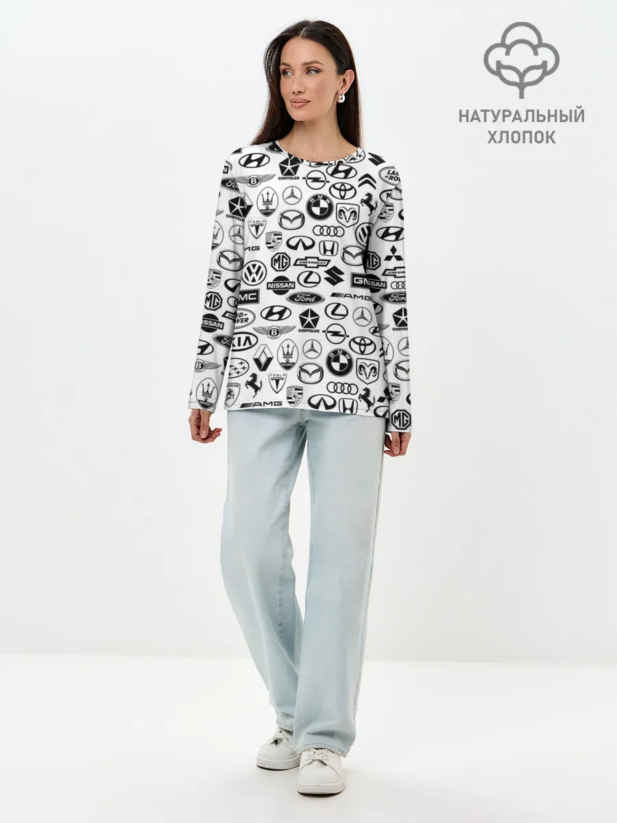 Лонгслив женский. Хлопок / ЛОГОТИПЫ АВТО
