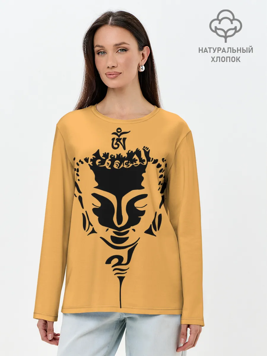 Лонгслив женский. Хлопок / Будда
