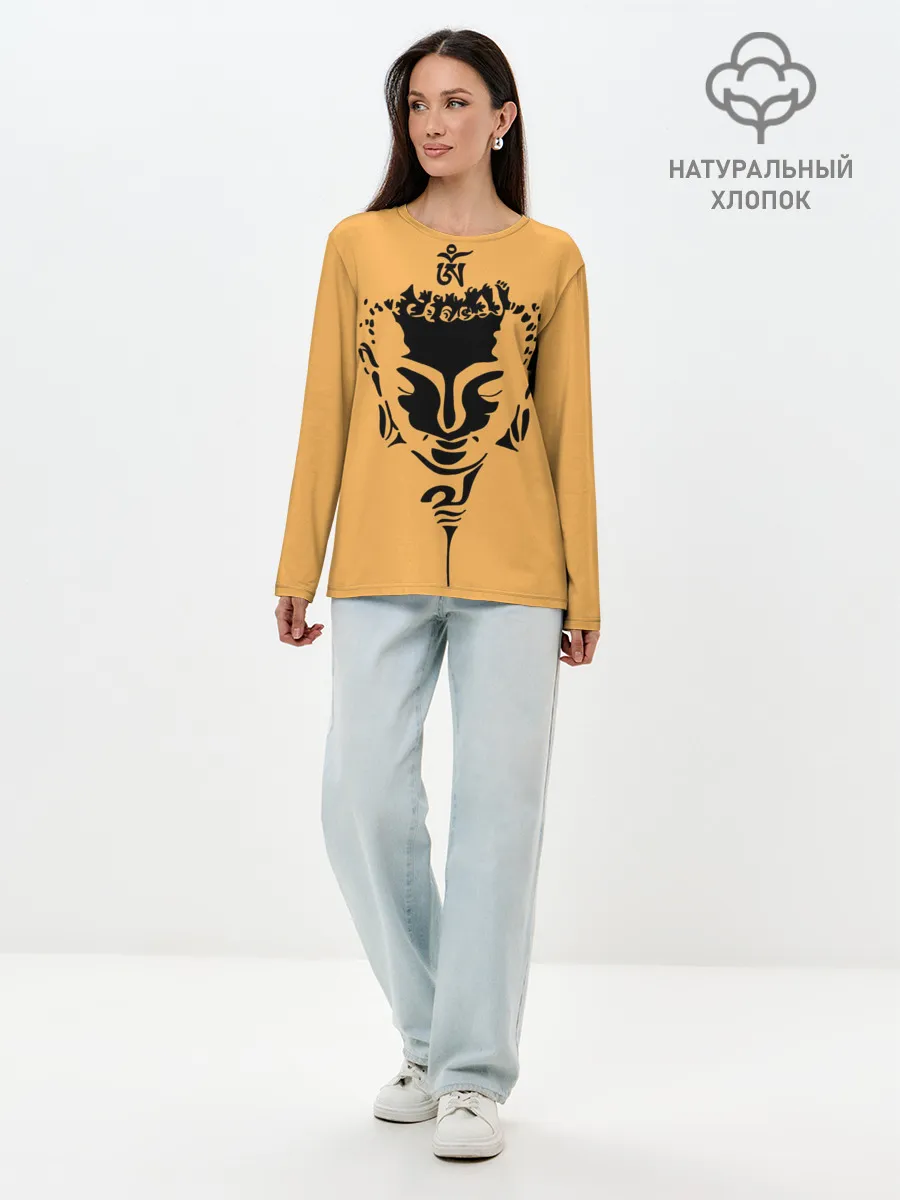 Лонгслив женский. Хлопок / Будда